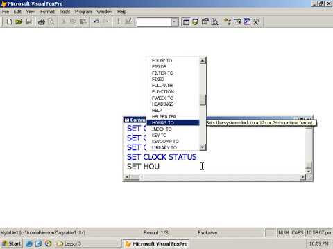 visual foxpro commands and functions